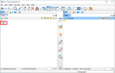 Right-click on &quot;aaa&quot; and select &quot;Properties&quot; from the context menu. Cancle the diaglog. *Repeat the procedure two times*!