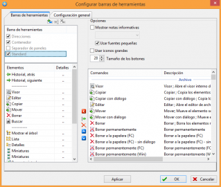 Configurar barras de herramientas